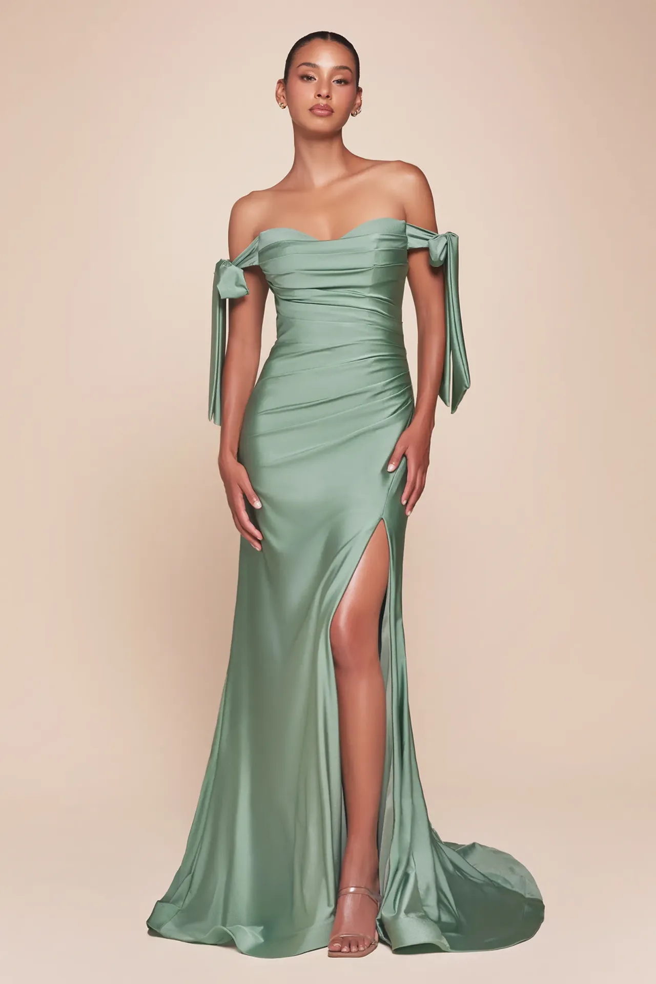 Robe jersey stretch épaules dénudées – CD943