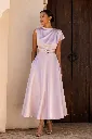 Robe Midi Satin Rosé Élégance - 1260010
