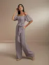 Combinaison pantalon en mousseline à épaules dénudées — 22171
