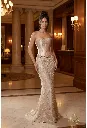 Robe sirène bustier perlée
