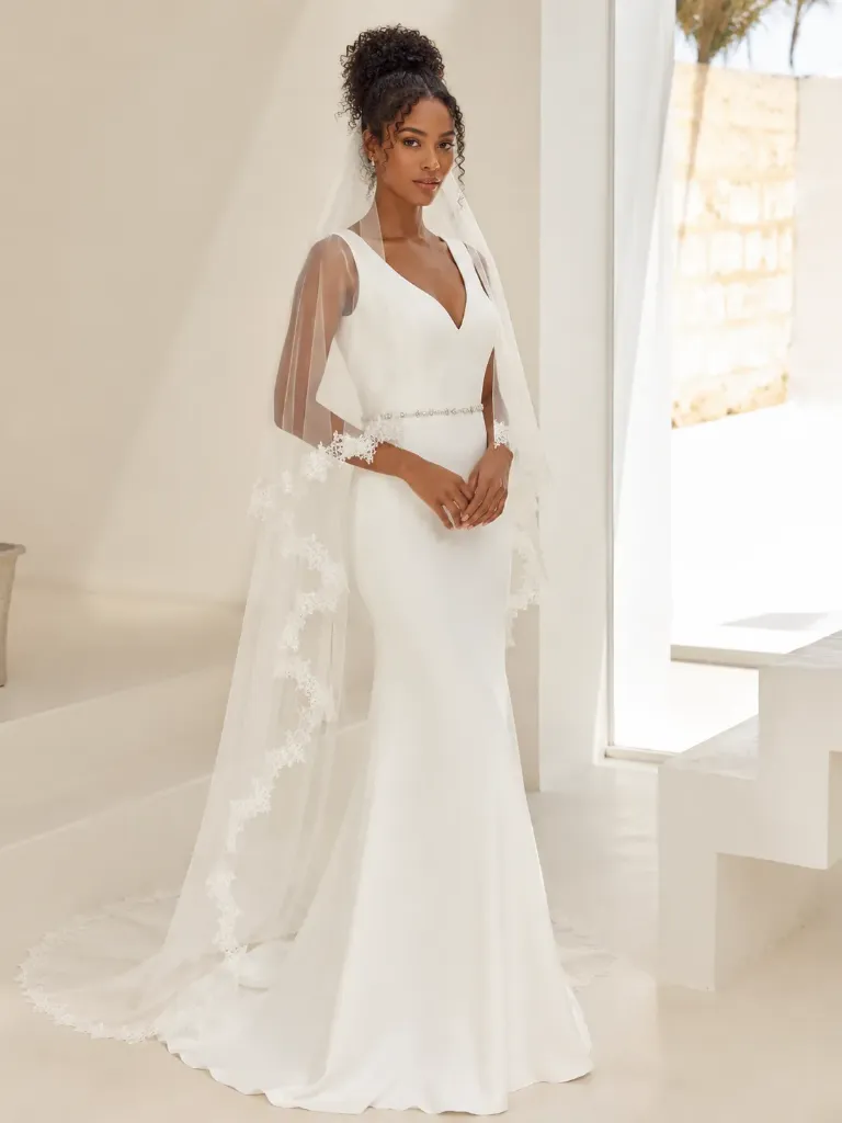 [S427] Voile de Mariée Dentelle Perlée